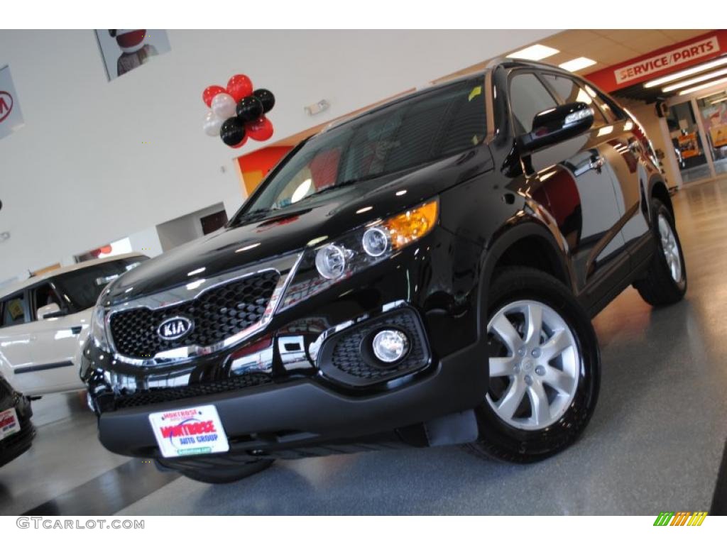 2011 Sorento LX - Ebony Black / Black photo #2