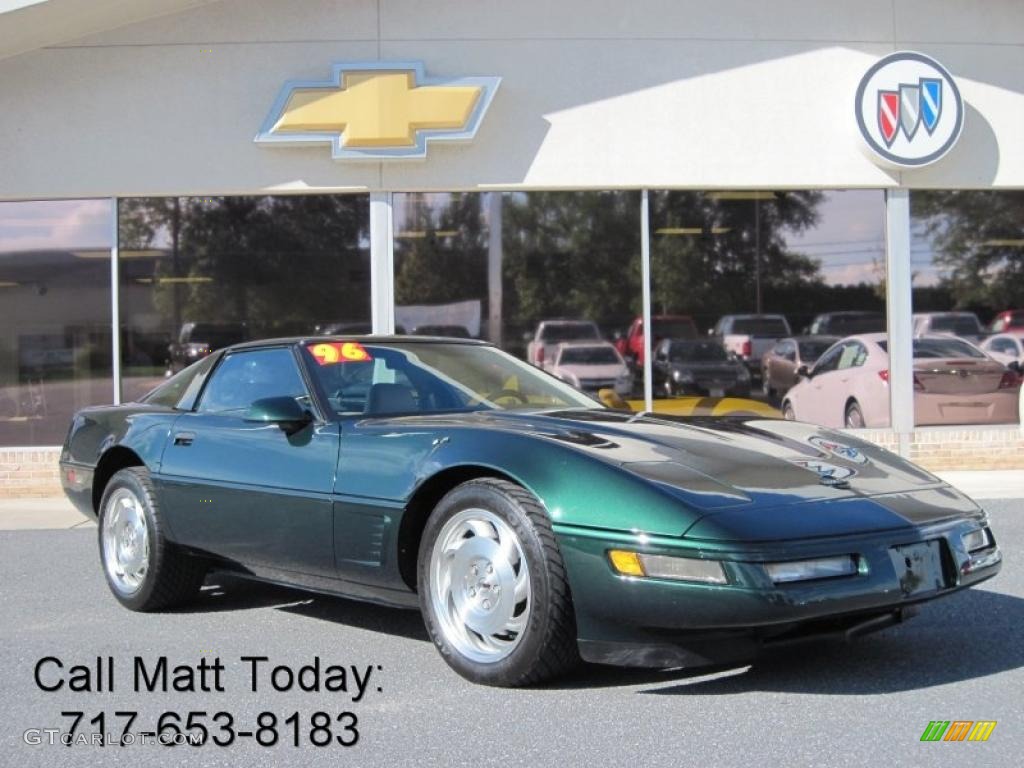 1996 Corvette Coupe - Polo Green Metallic / Light Beige photo #1