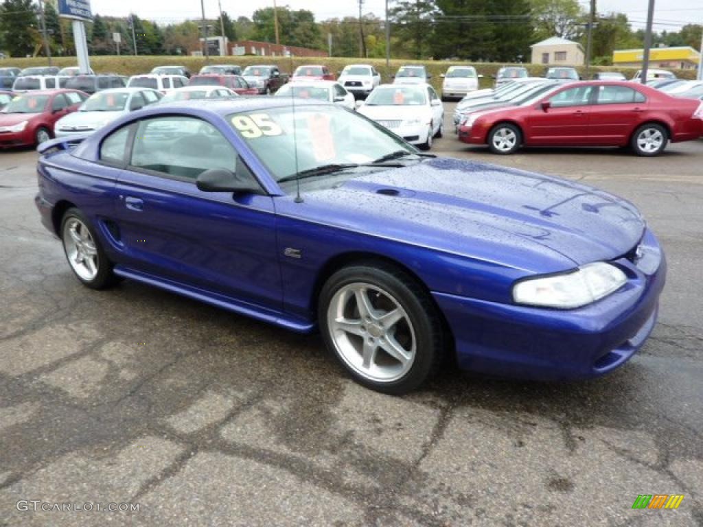 1995 Mustang GT Coupe - Sapphire Blue Metallic / Gray photo #6