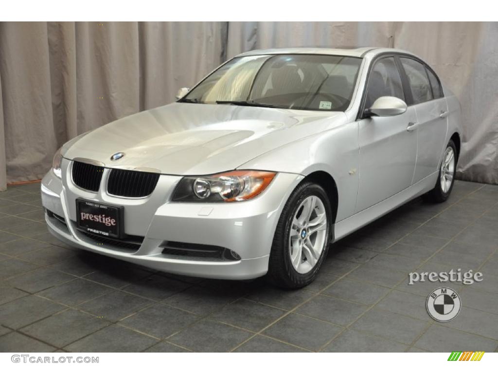 2008 3 Series 328xi Sedan - Titanium Silver Metallic / Black photo #1