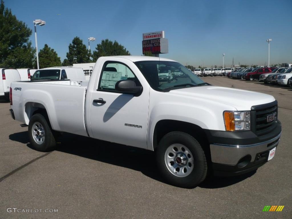 2011 Sierra 1500 Regular Cab 4x4 - Summit White / Dark Titanium photo #1