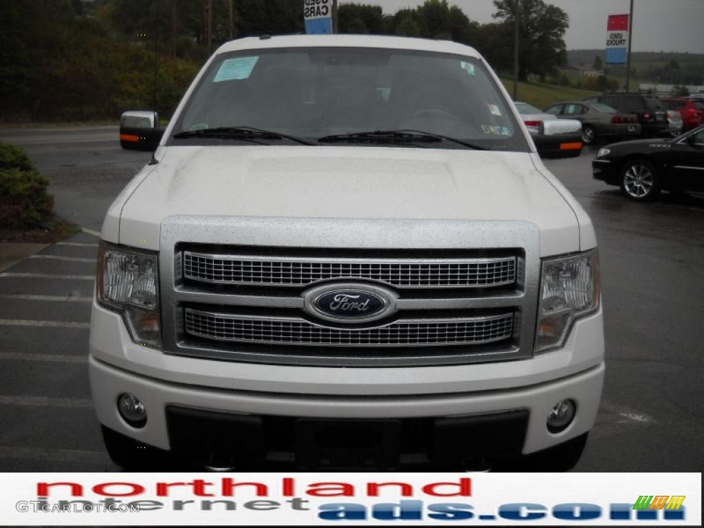 2010 F150 Platinum SuperCrew 4x4 - Oxford White / Sienna Brown Leather/Black photo #3