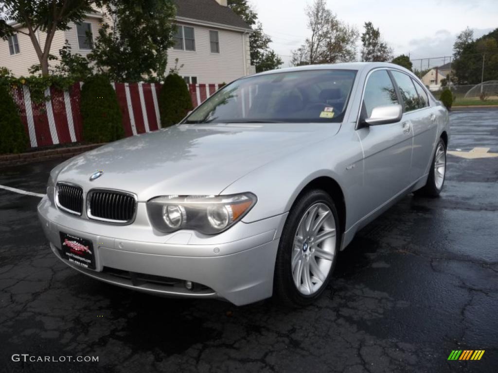 2002 7 Series 745i Sedan - Titanium Silver Metallic / Black photo #1