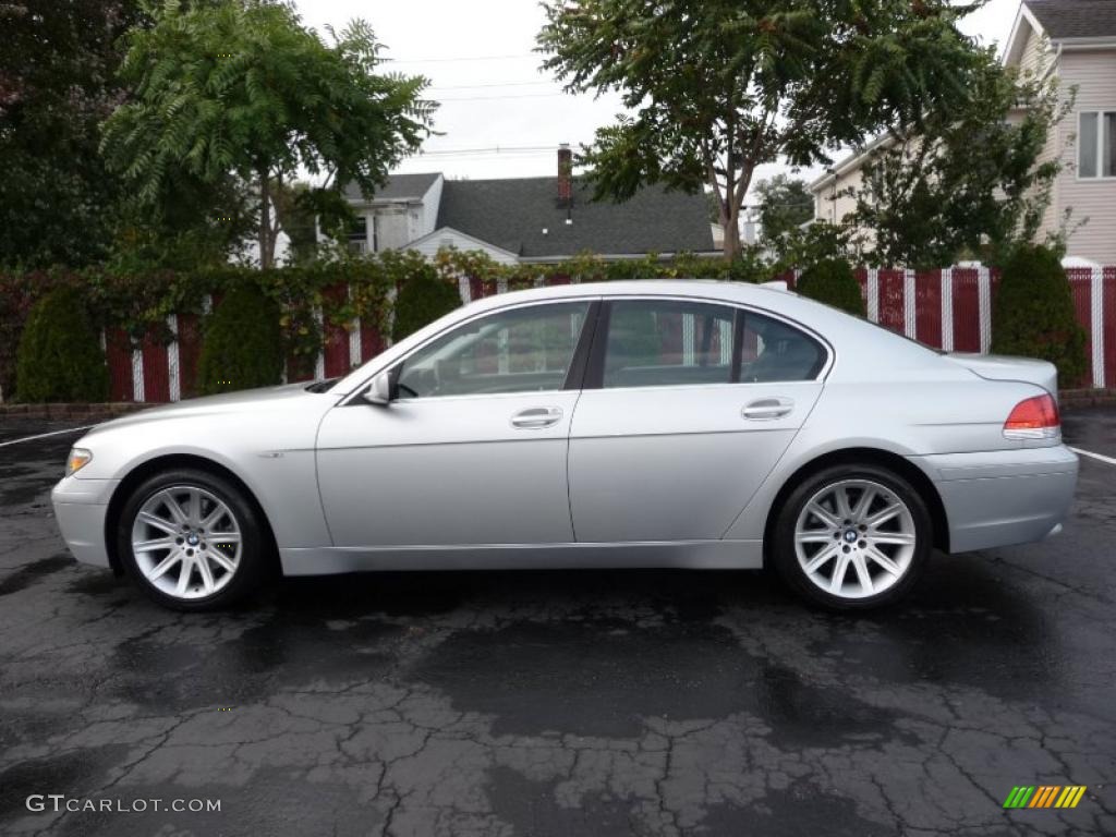 2002 7 Series 745i Sedan - Titanium Silver Metallic / Black photo #9