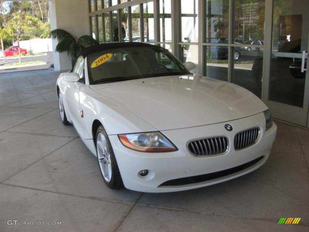 2004 Z4 3.0i Roadster - Alpine White / Beige photo #2