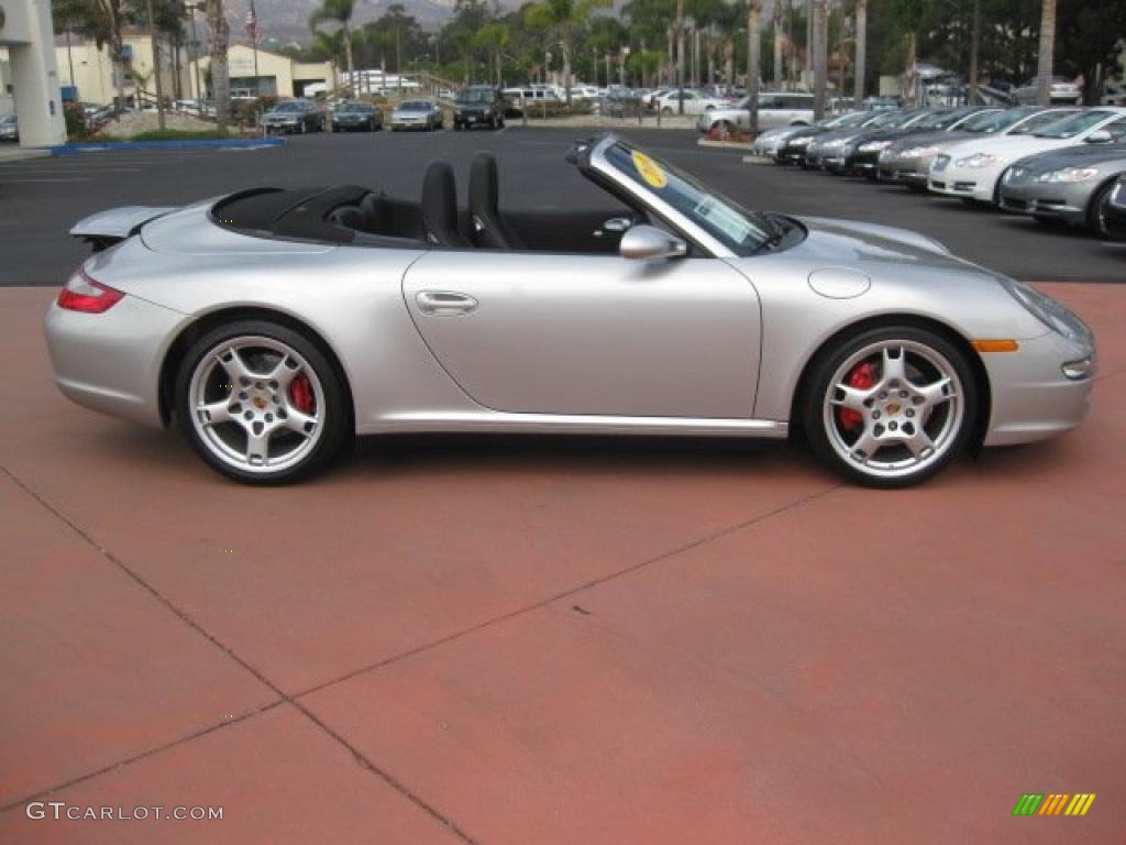 2007 911 Carrera 4S Cabriolet - Arctic Silver Metallic / Black photo #4