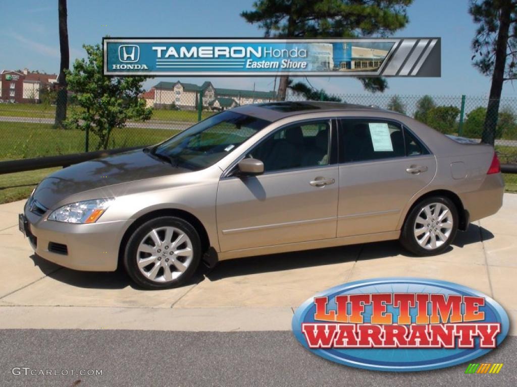 2007 Accord EX-L V6 Sedan - Desert Mist Metallic / Ivory photo #1