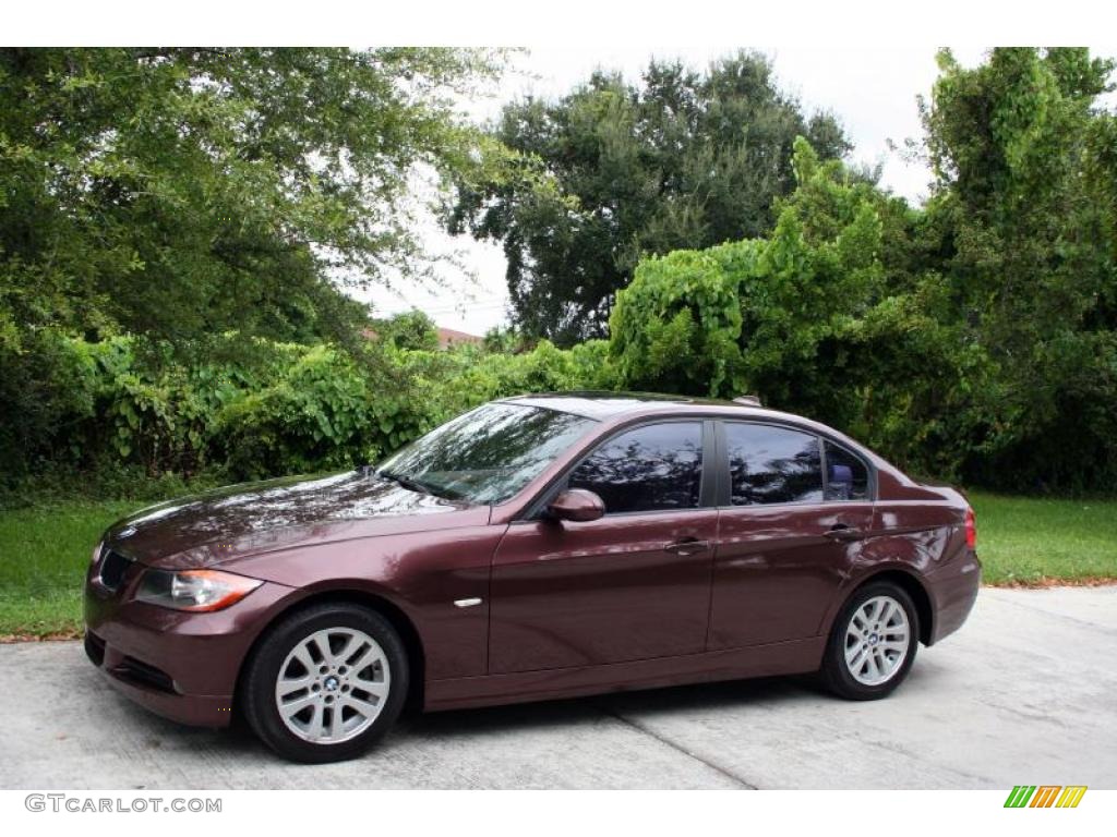 2007 3 Series 328i Sedan - Barrique Red Metallic / Beige photo #2