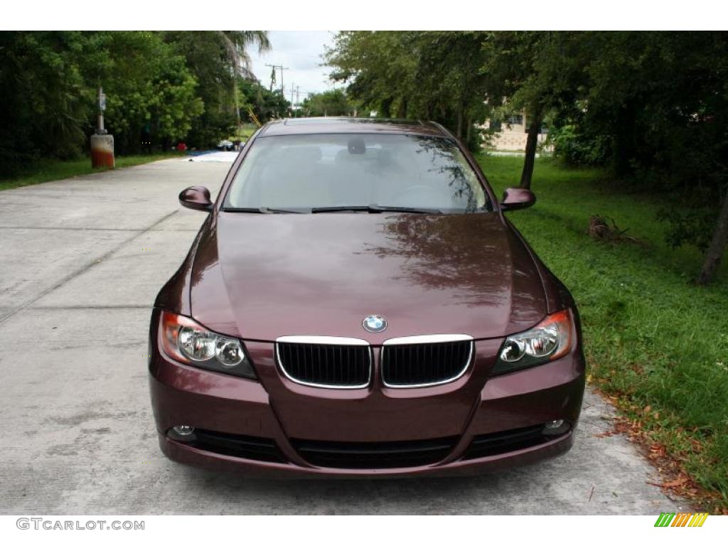 2007 3 Series 328i Sedan - Barrique Red Metallic / Beige photo #14