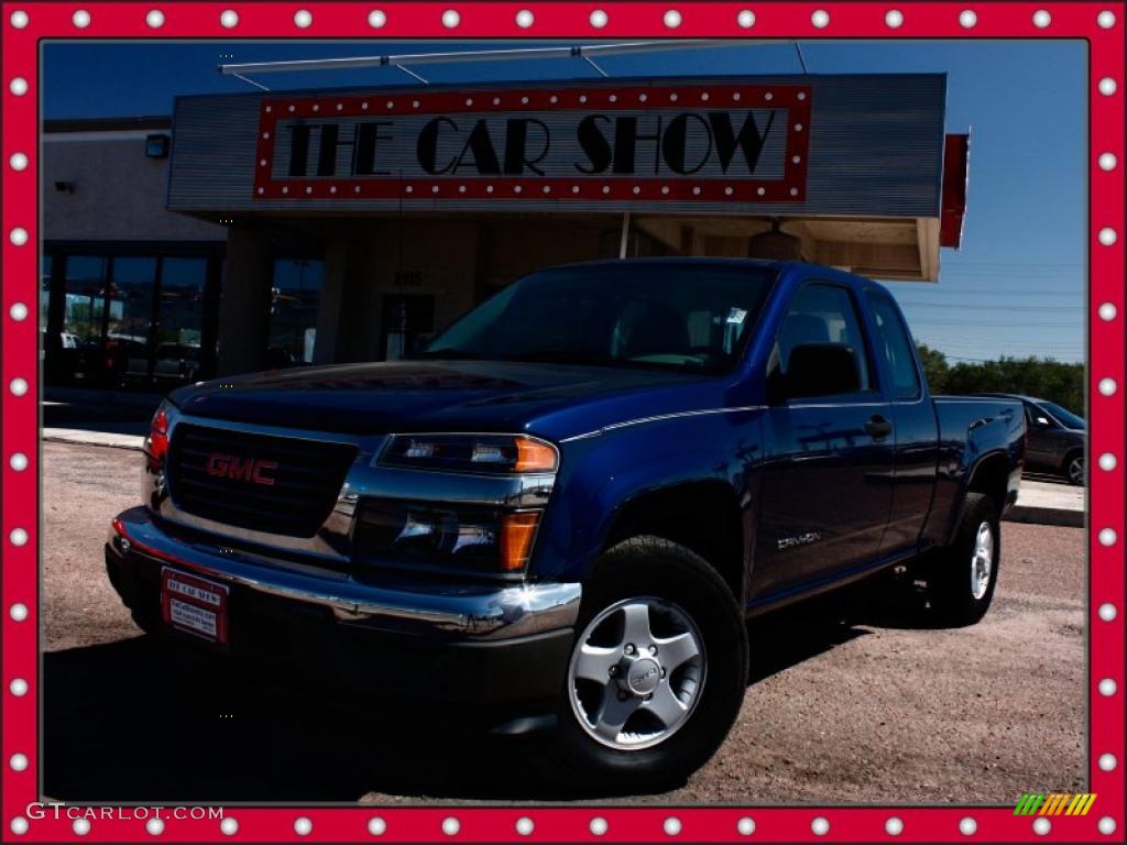 2004 Canyon SL Extended Cab 4x4 - Indigo Blue Metallic / Pewter photo #1