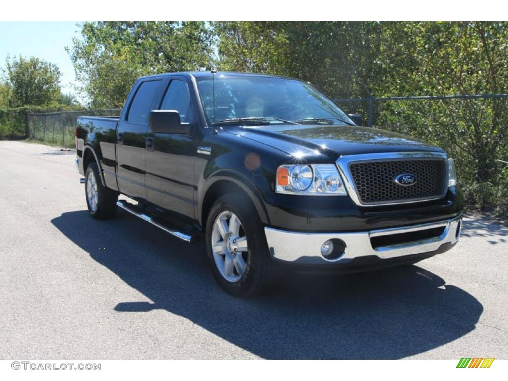 2008 F150 Lariat SuperCrew - Black / Tan photo #1