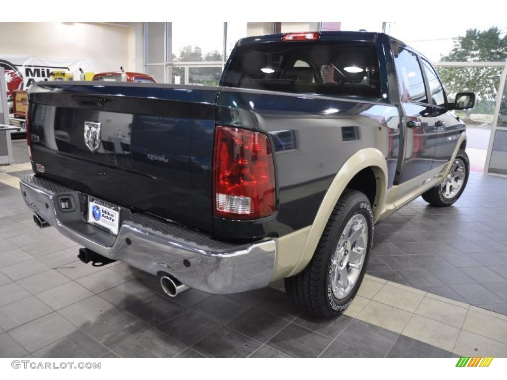 2011 Ram 1500 Laramie Crew Cab - Hunter Green Pearl / Light Pebble Beige/Bark Brown photo #5