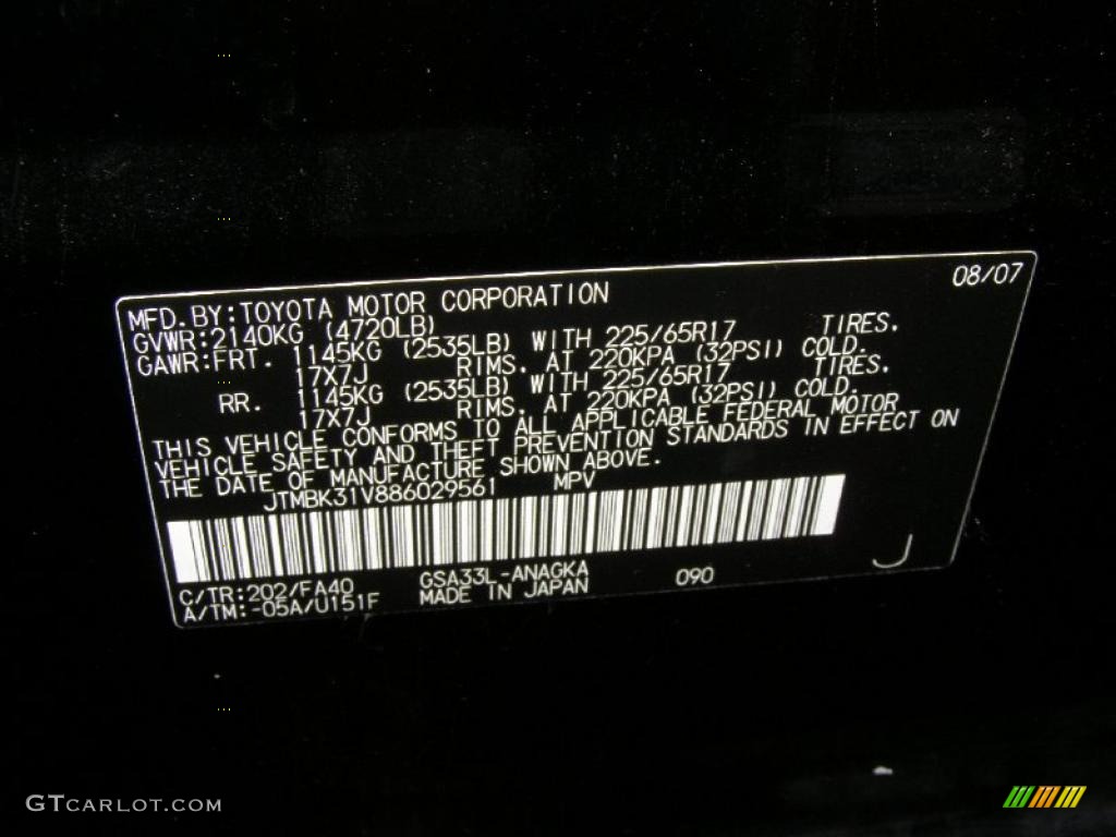 2008 RAV4 Limited V6 4WD - Black / Taupe photo #21