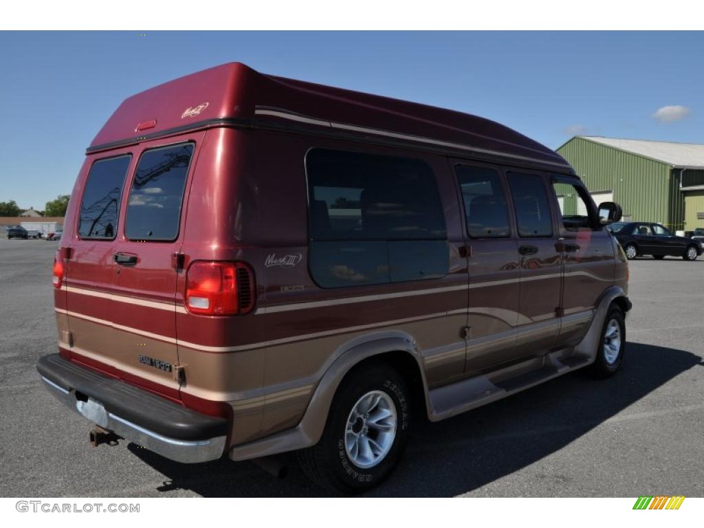 2000 Ram Van 1500 Passenger Conversion - Medium Red Metallic / Camel/Tan photo #6