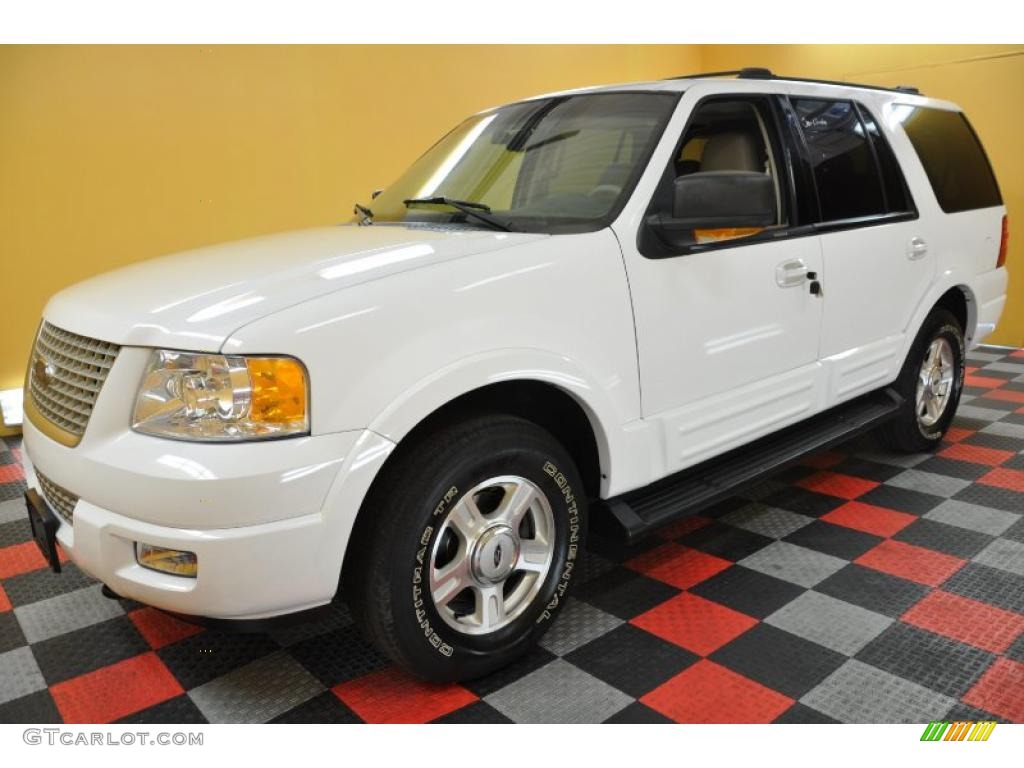 2003 Expedition Eddie Bauer 4x4 - Oxford White / Medium Parchment photo #3