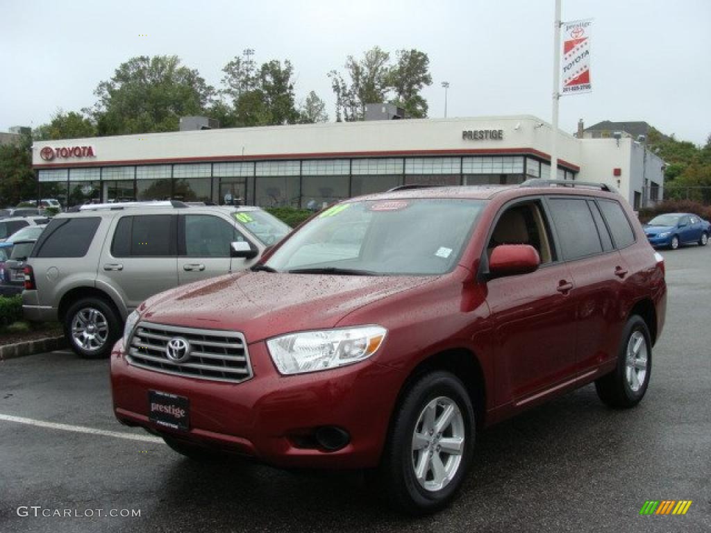 2009 Highlander V6 4WD - Salsa Red Pearl / Sand Beige photo #1