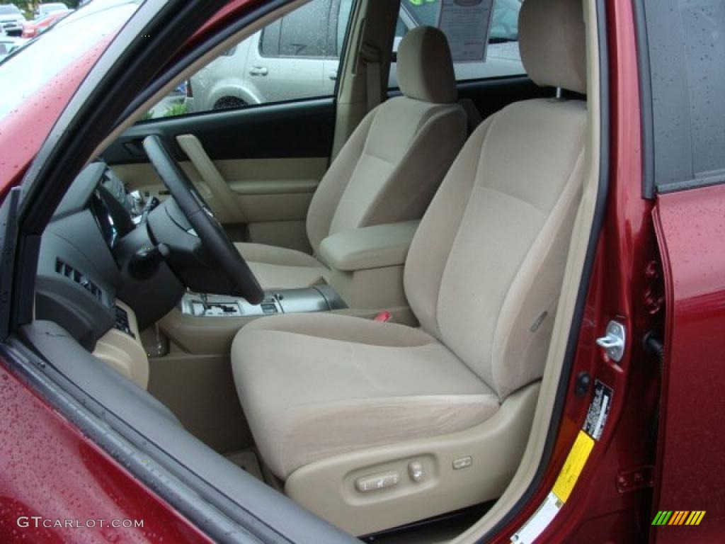 2009 Highlander V6 4WD - Salsa Red Pearl / Sand Beige photo #8