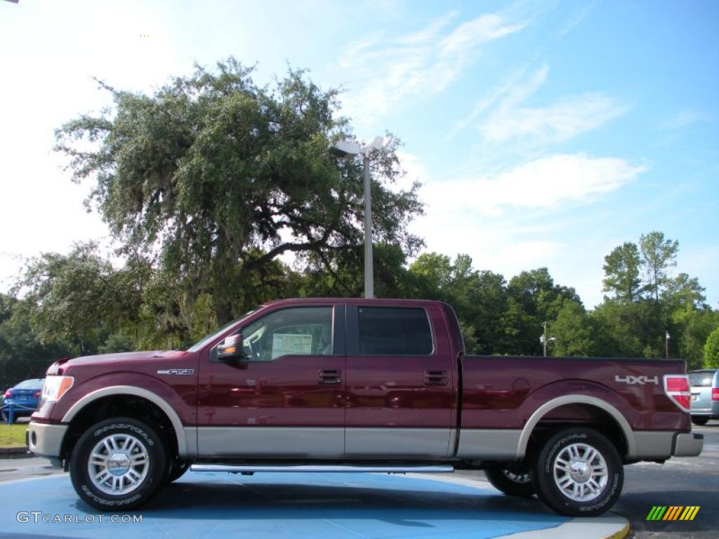 2010 F150 Lariat SuperCrew 4x4 - Royal Red Metallic / Tan photo #2