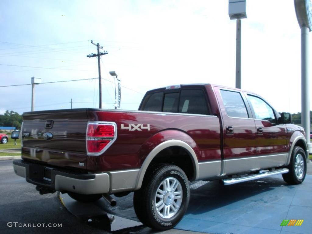 2010 F150 Lariat SuperCrew 4x4 - Royal Red Metallic / Tan photo #3