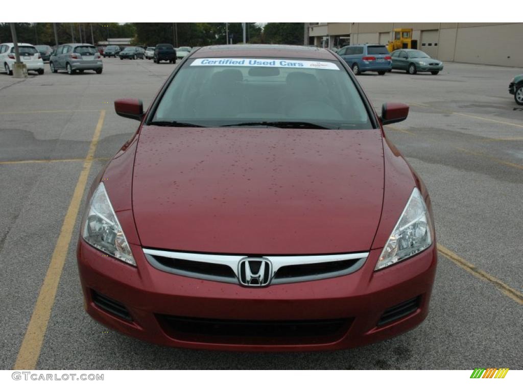 2007 Accord EX-L Sedan - Moroccan Red Pearl / Gray photo #2