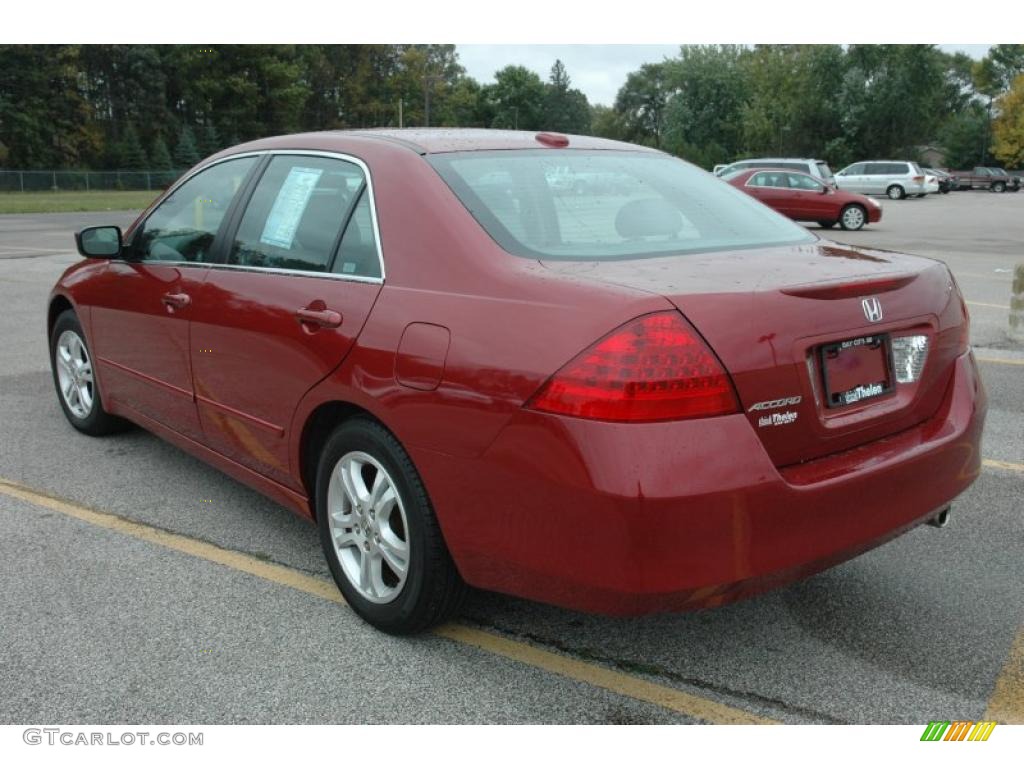2007 Accord EX-L Sedan - Moroccan Red Pearl / Gray photo #4