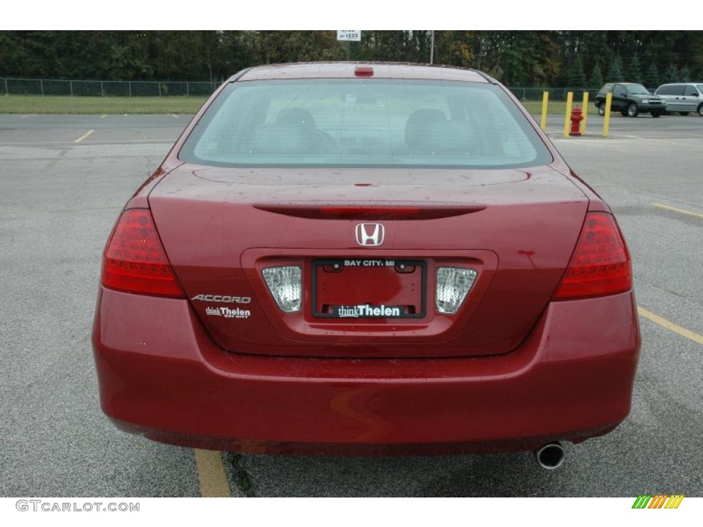 2007 Accord EX-L Sedan - Moroccan Red Pearl / Gray photo #5