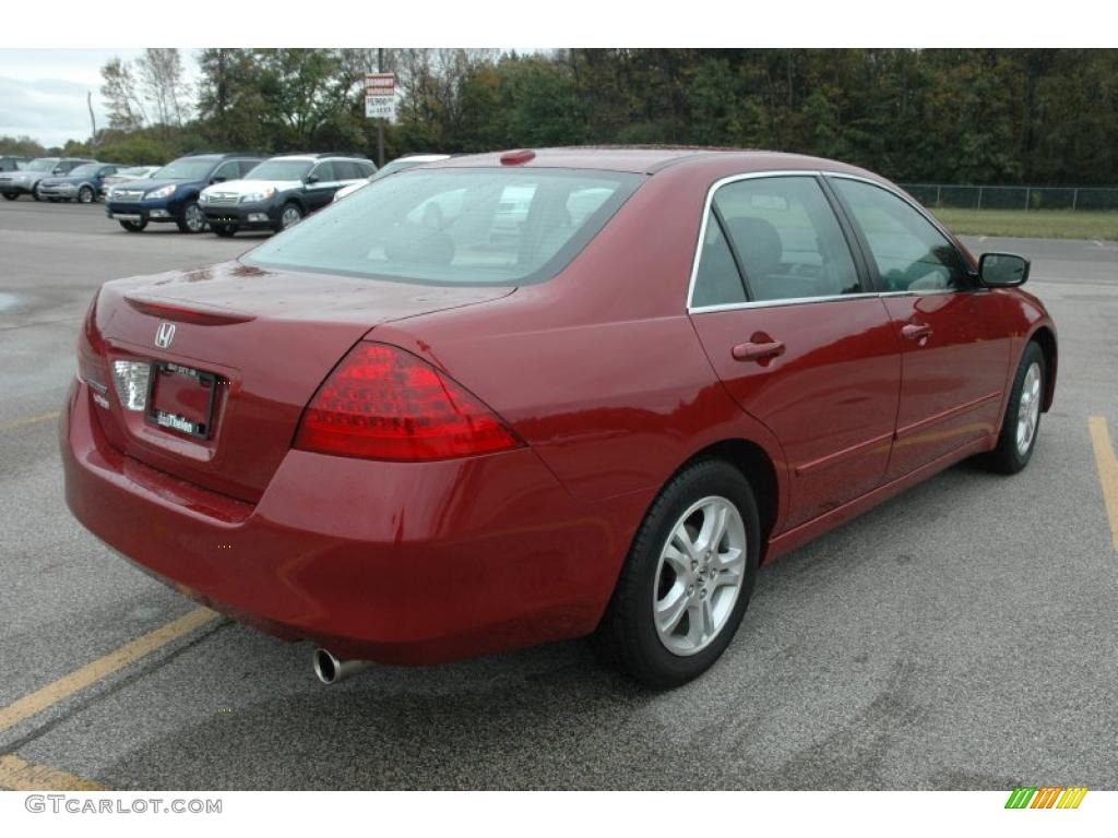 2007 Accord EX-L Sedan - Moroccan Red Pearl / Gray photo #6