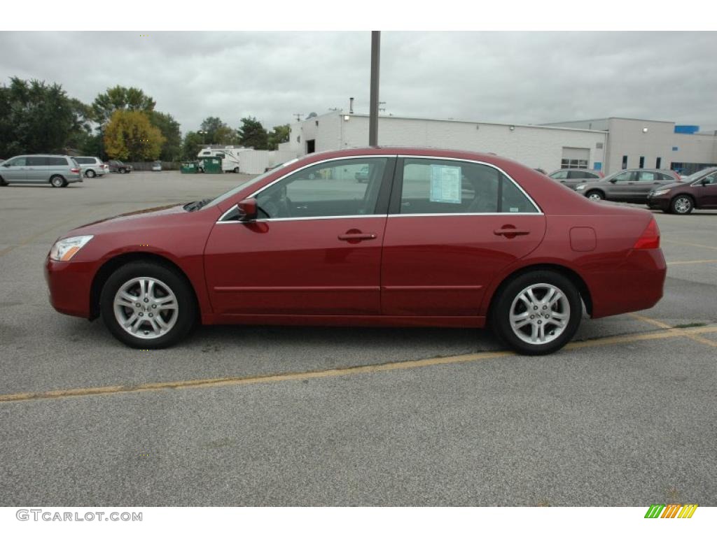 2007 Accord EX-L Sedan - Moroccan Red Pearl / Gray photo #7