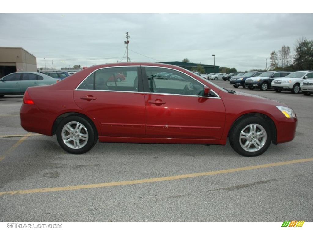 2007 Accord EX-L Sedan - Moroccan Red Pearl / Gray photo #8