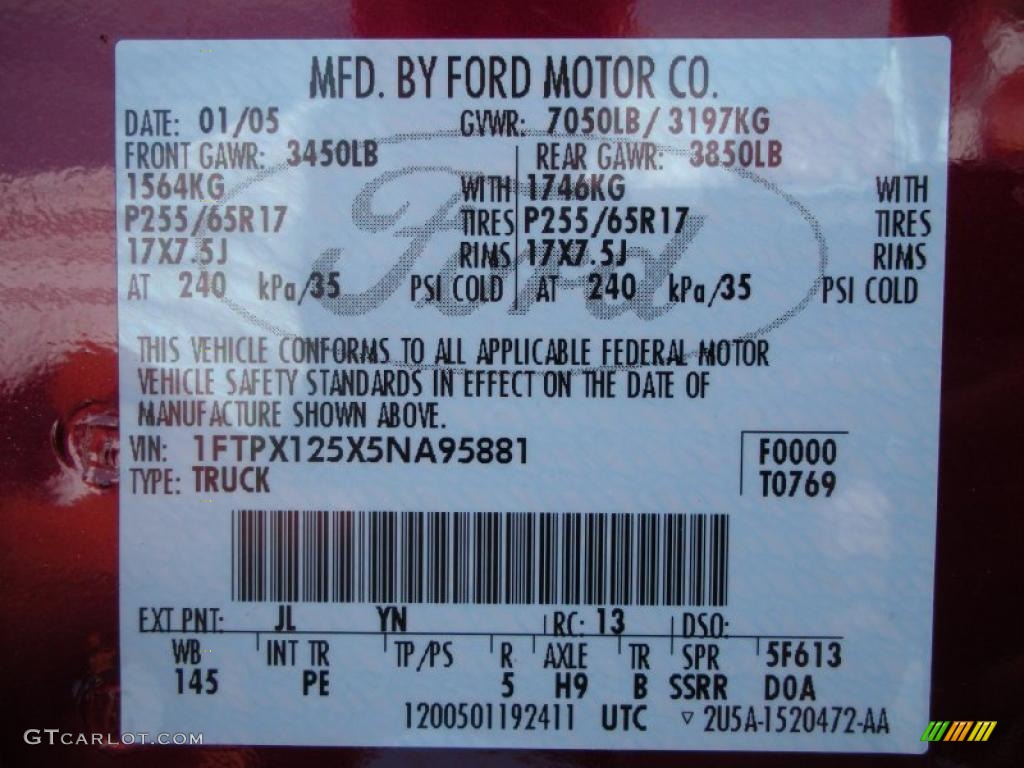 2005 F150 XLT SuperCab - Dark Toreador Red Metallic / Medium Flint Grey photo #23