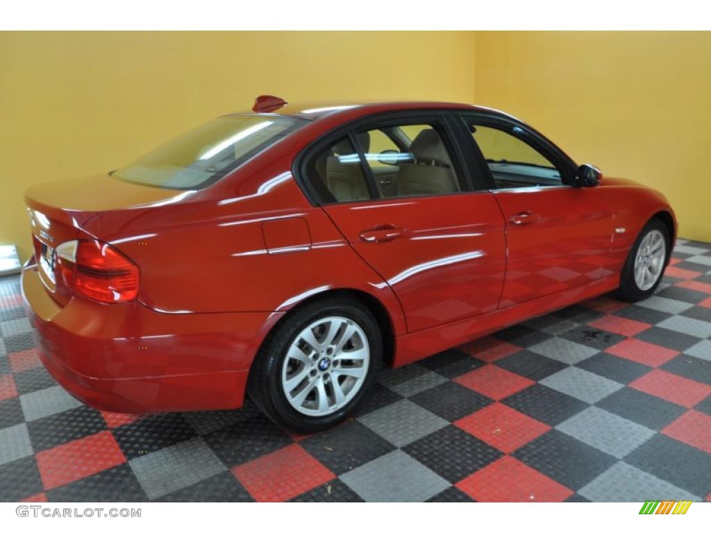 2007 3 Series 328xi Sedan - Crimson Red / Beige photo #6