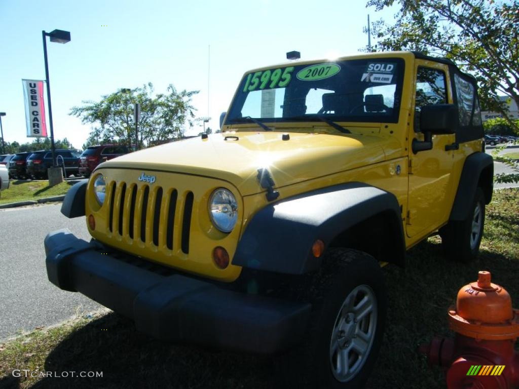 2007 Wrangler X 4x4 - Detonator Yellow / Dark Slate Gray/Medium Slate Gray photo #1
