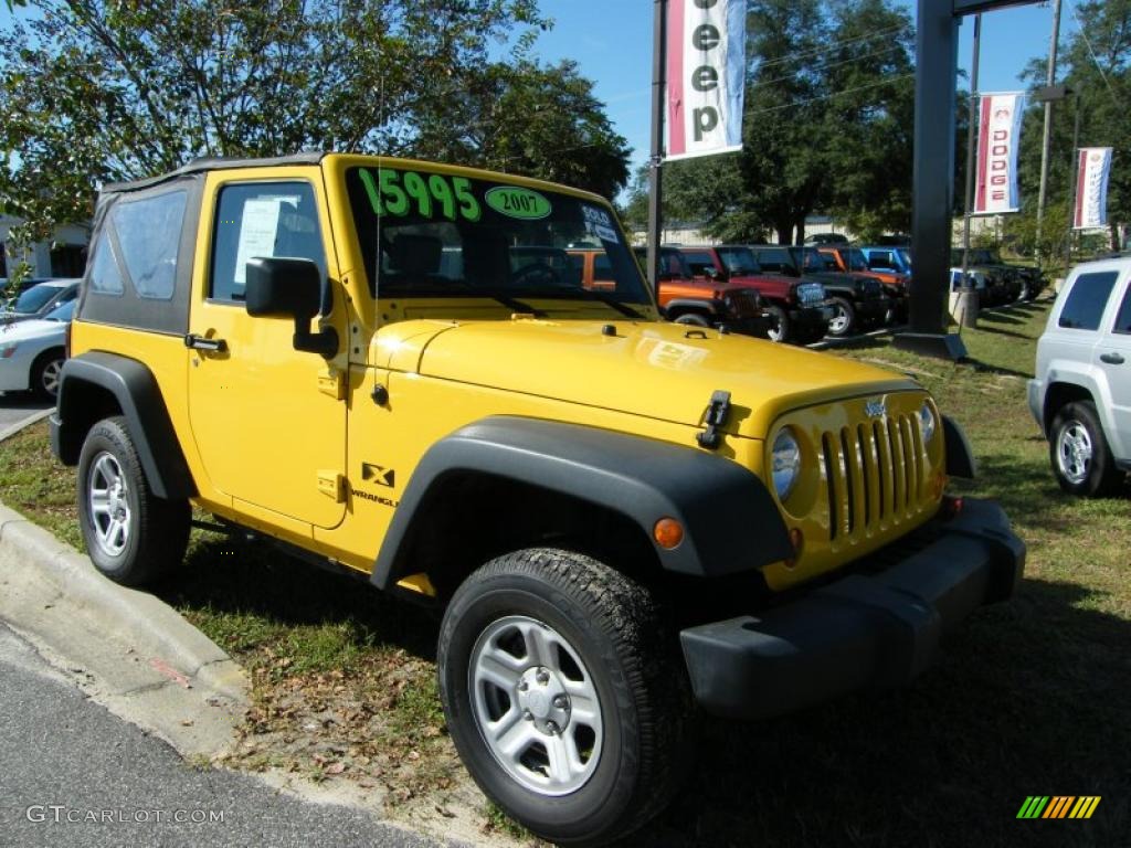 2007 Wrangler X 4x4 - Detonator Yellow / Dark Slate Gray/Medium Slate Gray photo #7