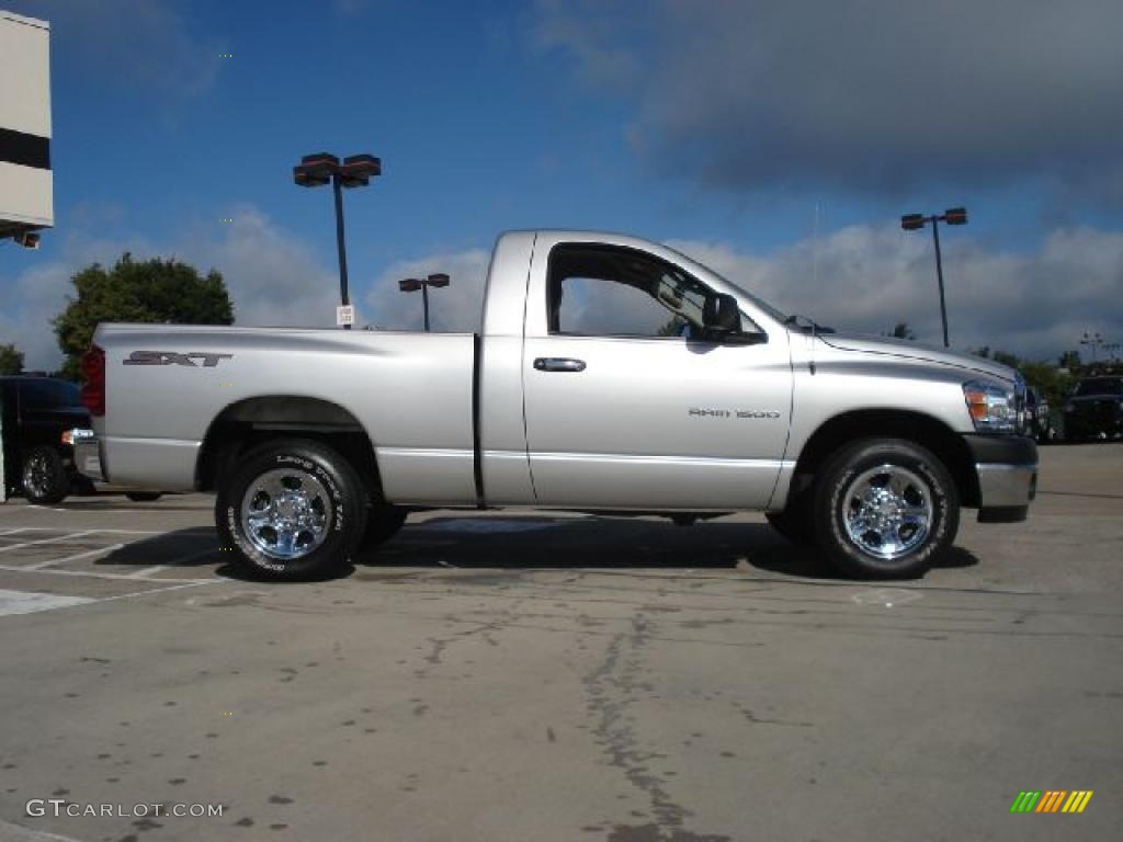 2007 Ram 1500 SXT Regular Cab - Bright Silver Metallic / Medium Slate Gray photo #2