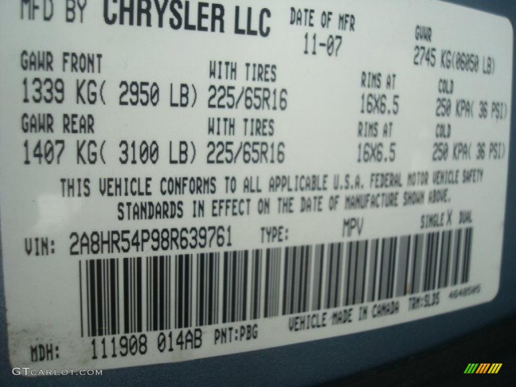 2008 Town & Country Touring - Clearwater Blue Pearlcoat / Medium Slate Gray/Light Shale photo #31