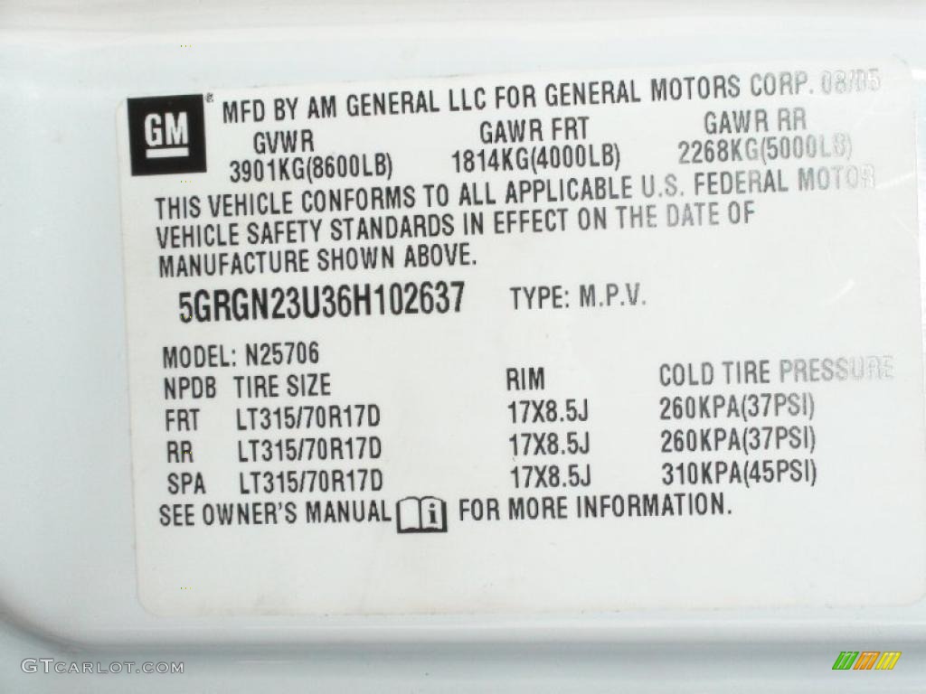2006 H2 SUV - White / Ebony photo #49