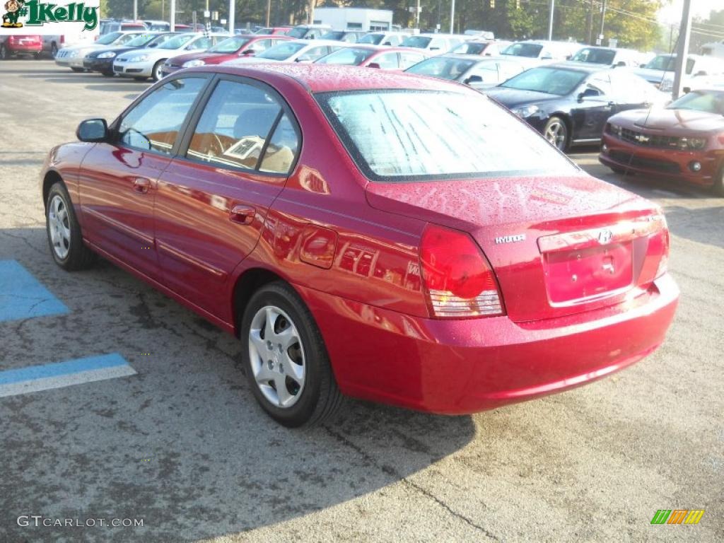 2004 Elantra GLS Sedan - Crimson Dark Red / Dark Gray photo #5