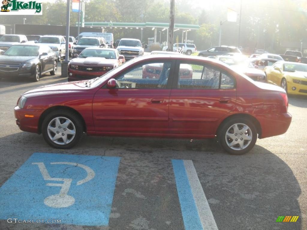 2004 Elantra GLS Sedan - Crimson Dark Red / Dark Gray photo #6