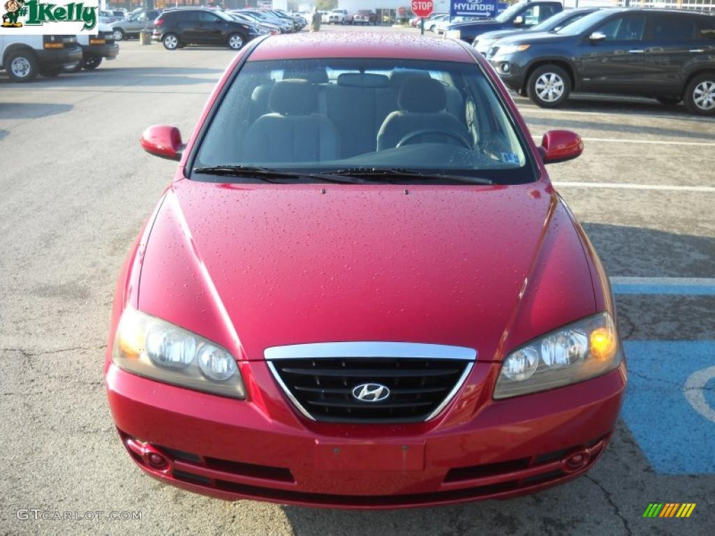 2004 Elantra GLS Sedan - Crimson Dark Red / Dark Gray photo #15