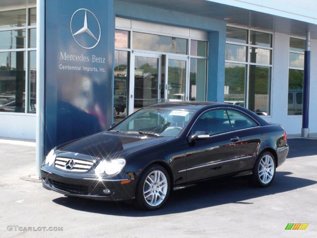 2008 CLK 350 Coupe - Majestic Black Metallic / Stone/Black photo #1