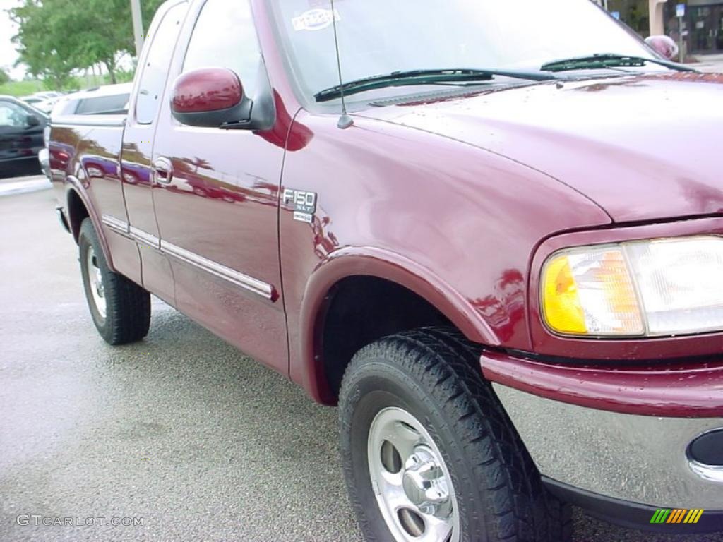 1998 F150 XLT SuperCab 4x4 - Dark Toreador Red Metallic / Medium Prairie Tan photo #2