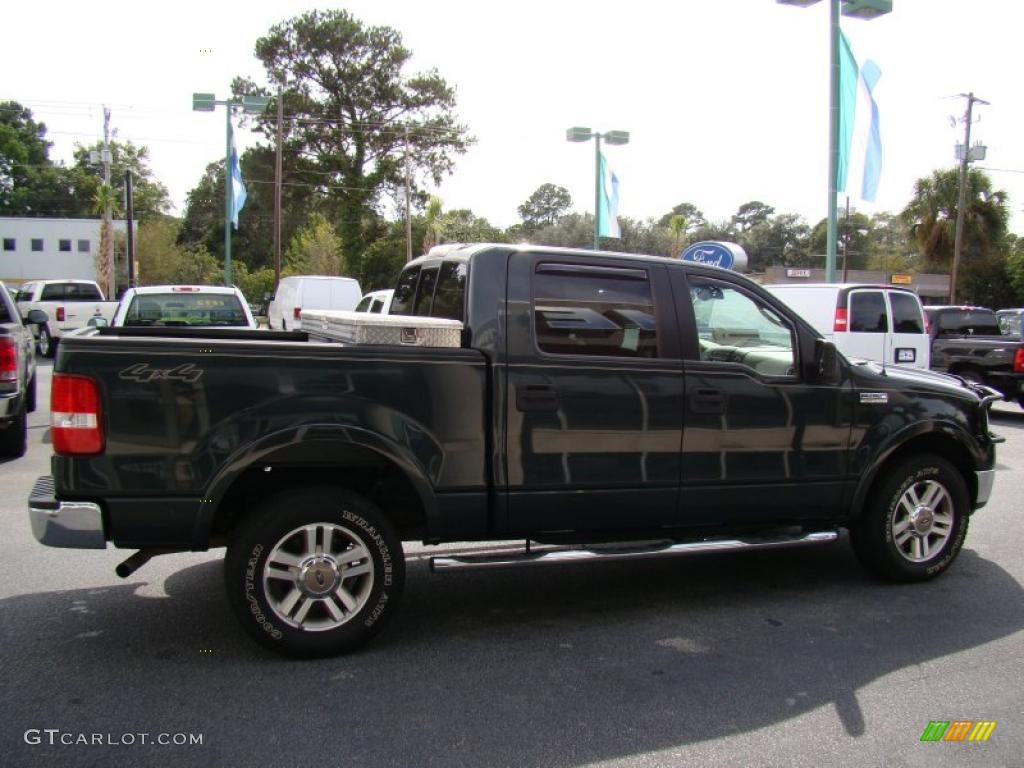 2005 F150 Lariat SuperCrew 4x4 - Aspen Green Metallic / Tan photo #6