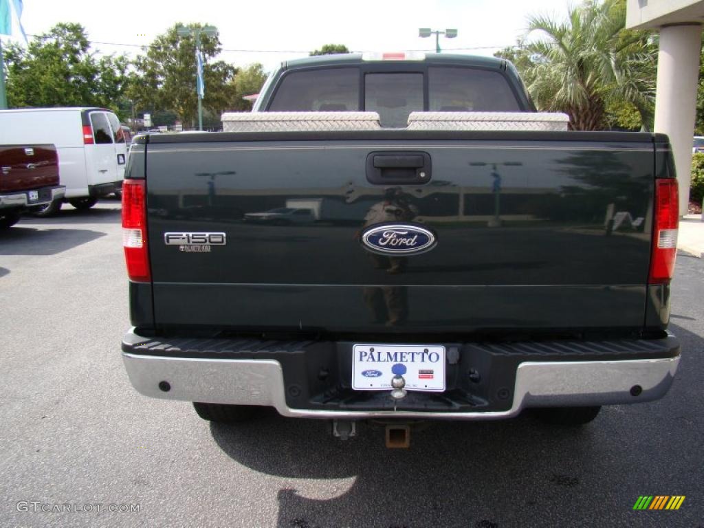 2005 F150 Lariat SuperCrew 4x4 - Aspen Green Metallic / Tan photo #8