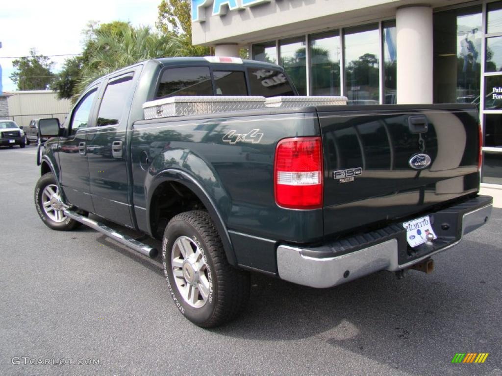 2005 F150 Lariat SuperCrew 4x4 - Aspen Green Metallic / Tan photo #33