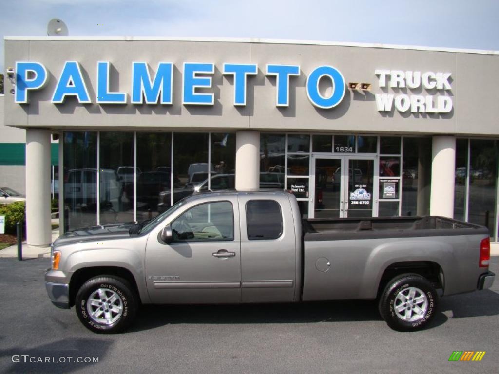 2008 Sierra 1500 SLT Extended Cab - Steel Gray Metallic / Light Titanium photo #1