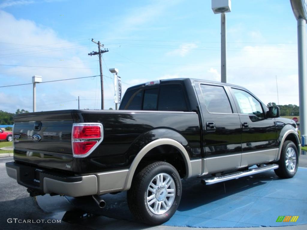 2010 F150 Lariat SuperCrew - Tuxedo Black / Tan photo #3