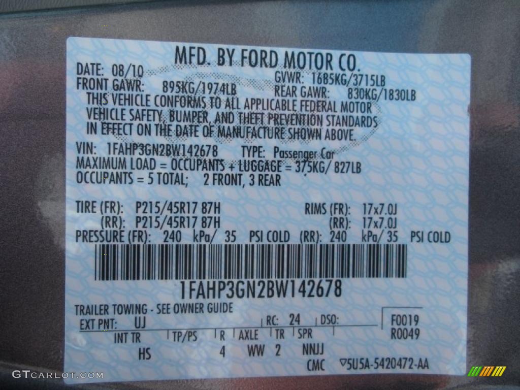 2011 Focus Color Code UJ for Sterling Gray Metallic Photo #37306620
