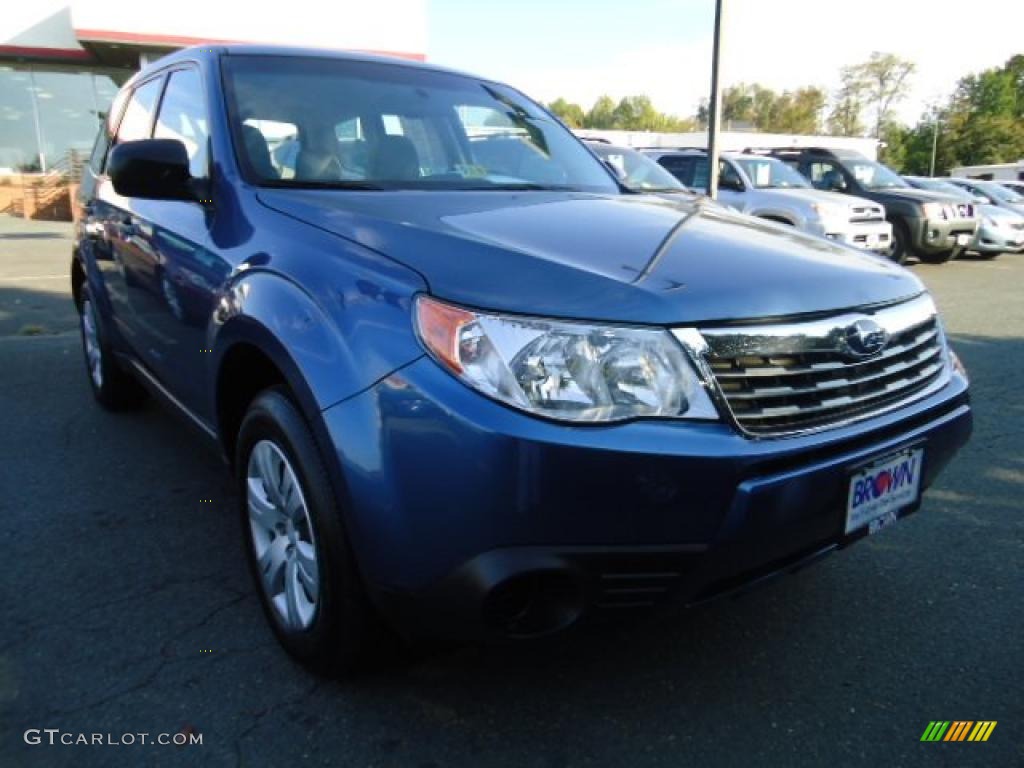 2009 Forester 2.5 X - Newport Blue Pearl / Platinum photo #1