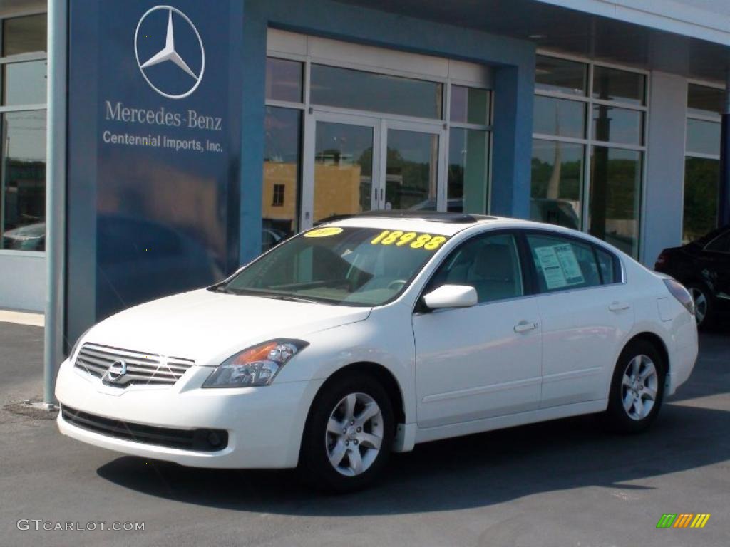 2007 Altima 2.5 SL - Winter Frost Pearl / Blond photo #1