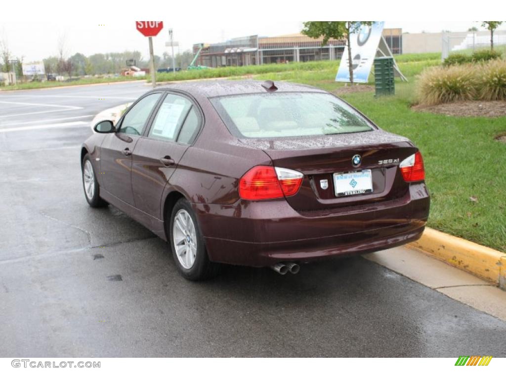 2007 3 Series 328xi Sedan - Barbera Red Metallic / Beige photo #4